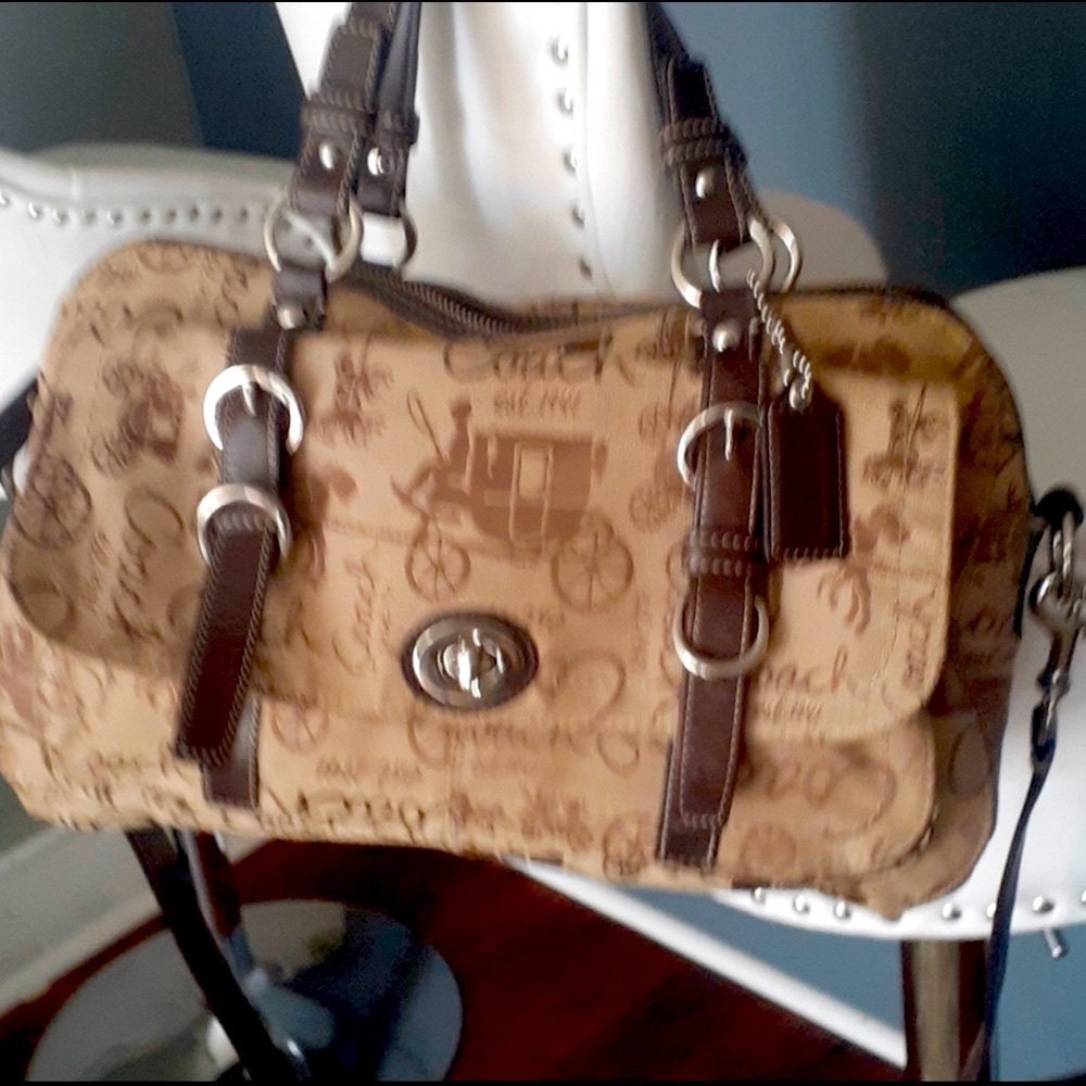 Coach Horse And Carriage Brown Shoulder Bag Satchel